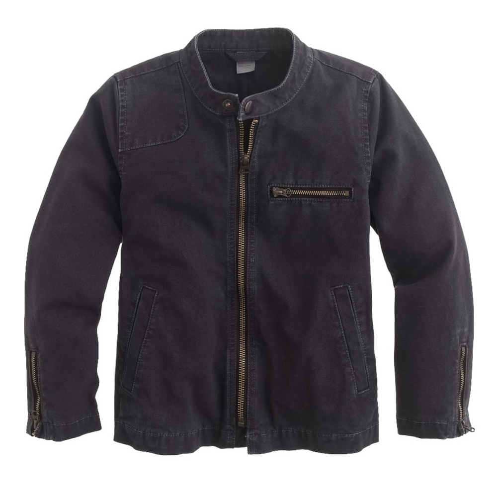 Crewcuts boys cotton canvas moto jacket.